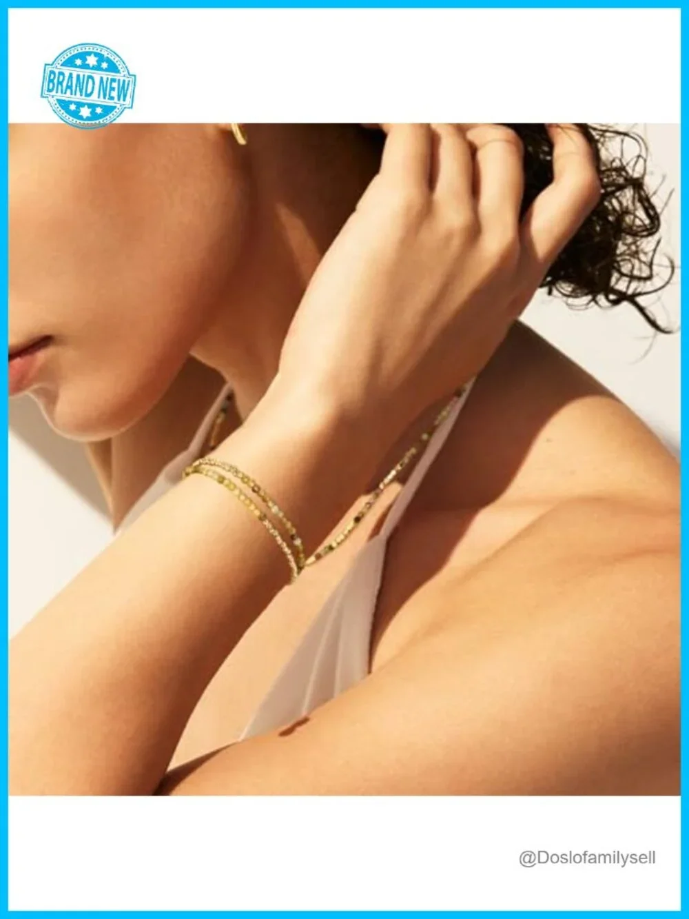14K Gold Plated Layered Mixed Natural Stone Bead Chain Bracelet